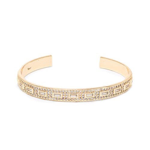 Bracelete Retângulos Cravejado com Zircônias Brancas - Banho de Ouro 18k