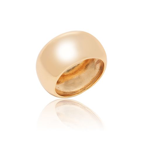 Anel Liso Largo 10mm - Banho de Ouro 18k
