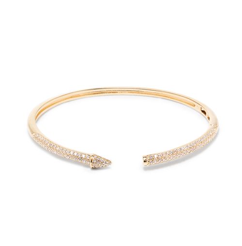 Bracelete Spike com Zircônias Brancas - Banho de Ouro 18k
