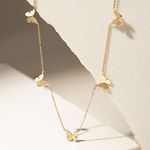 Colar-5-Borboletas-com-Zirconia-Branca---47-cm---Banho-de-Ouro-18k