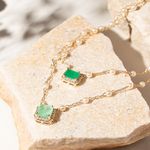 Colar-Escapulario-Formas-em-Fusion-Esmeralda-e-Fusion-Esmeralda-Colombiana---64cm---Banho-de-Ouro-18k