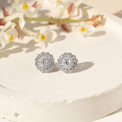 Brinco Florzinha com Zircônias Brancas - Prata 925