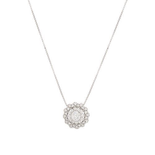 Colar Florzinha com Zircônias Brancas 50cm - Prata 925