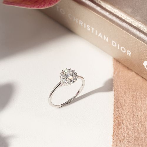 Anel Moissanite Lapidação Brilhante 5mm 0,5CT/50 Pontos e Zircônias Brancas D - VVS1 - Prata 925