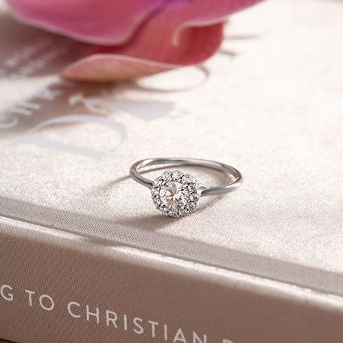 Anel Moissanite Lapidação Brilhante 5mm 0,5CT/50 Pontos e Zircônias Brancas D - VVS1 - Prata 925