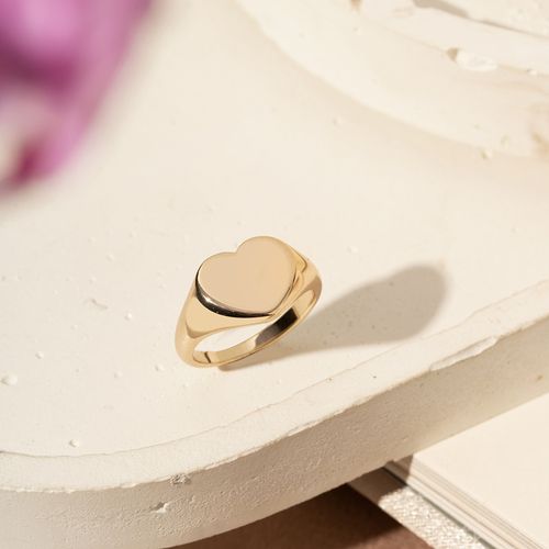 Anel Dedinho Coração Liso - Banho de Ouro 18k