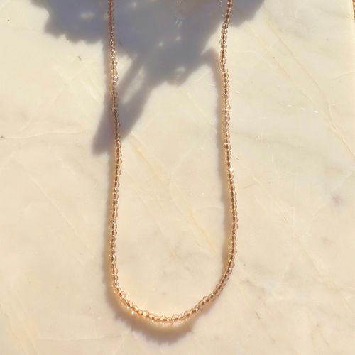 COLAR CRISTAL TOPAZIO FUME FIO UMA VOLTA