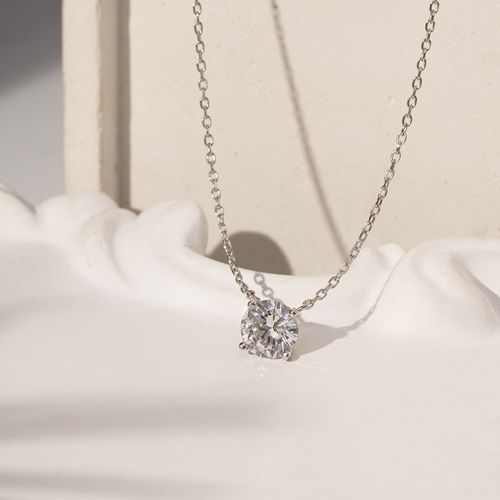 Colar Redondo Ponto de Luz com Zircônias Brancas 50cm - Prata 925