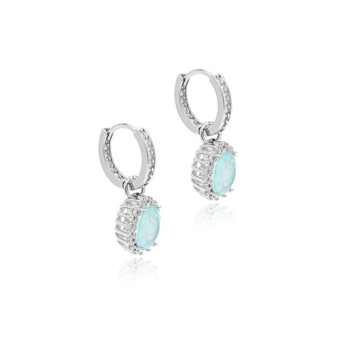 Brinco Ear Bling Oval com Fusion Turmalina Light e Zircônias Brancas - Prata 925