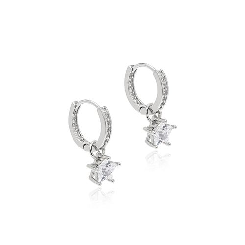 Brinco Ear Bling Estrela com Zircônias Brancas - Prata 925
